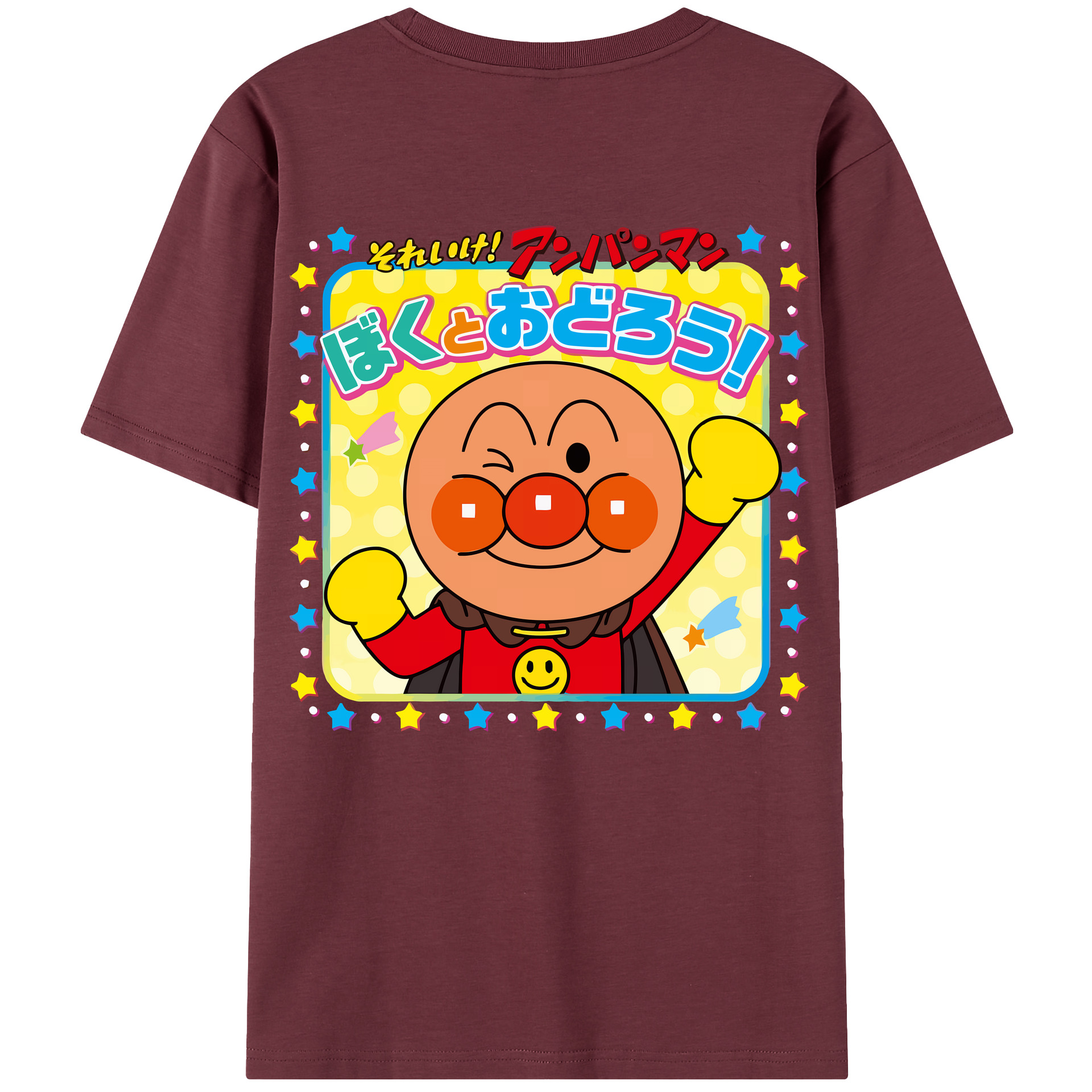 （画像用） アンパンマン Anpanman 綿100％半袖Tシャツ（背面プリント）